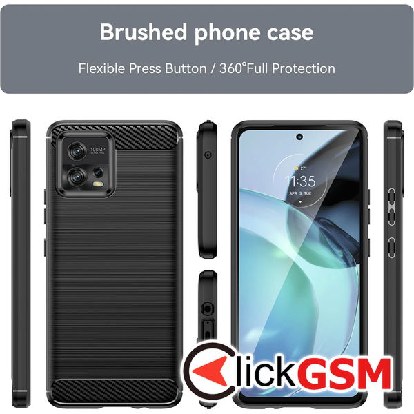 Techsuit - Carbon Silicone - Motorola Moto G72 - Blue