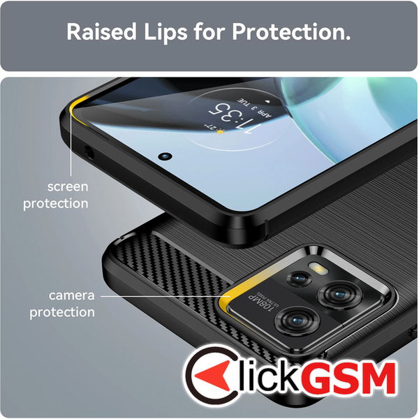 Techsuit - Carbon Silicone - Motorola Moto G72 - Blue