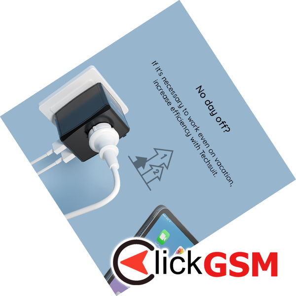 Techsuit - Travel Adapter (HHT906) - PD65W, 2 x USB, 3 x Type-C, EU, UK, AUS, US - Black