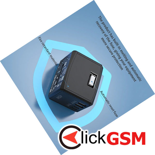 Techsuit - Travel Adapter (HHT905) - PD45W, 2 x USB, 3 x Type-C, EU, UK, AUS, US - Black