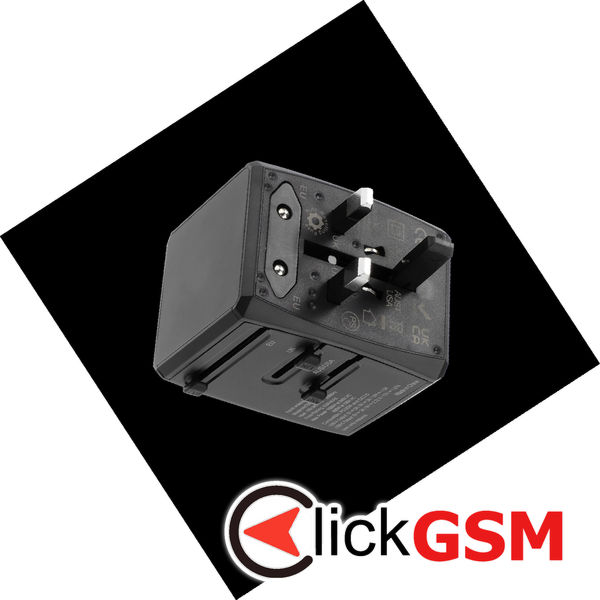 Techsuit - Travel Adapter (HHT904) - PD20W, 2 x USB, 2 xType-C, EU, UK, AUS, US - Black