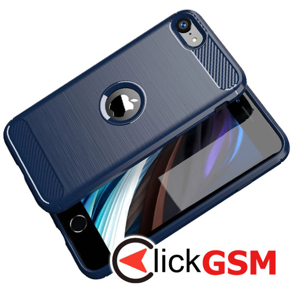 Techsuit - Carbon Silicone - iPhone SE 2, SE 2020 / iPhone SE 3, SE 2022 - Blue