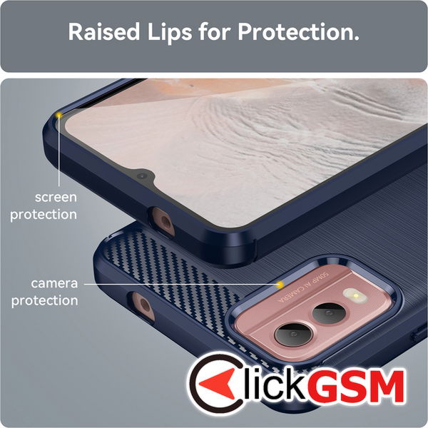 Techsuit - Carbon Silicone - Nokia C32 - Blue