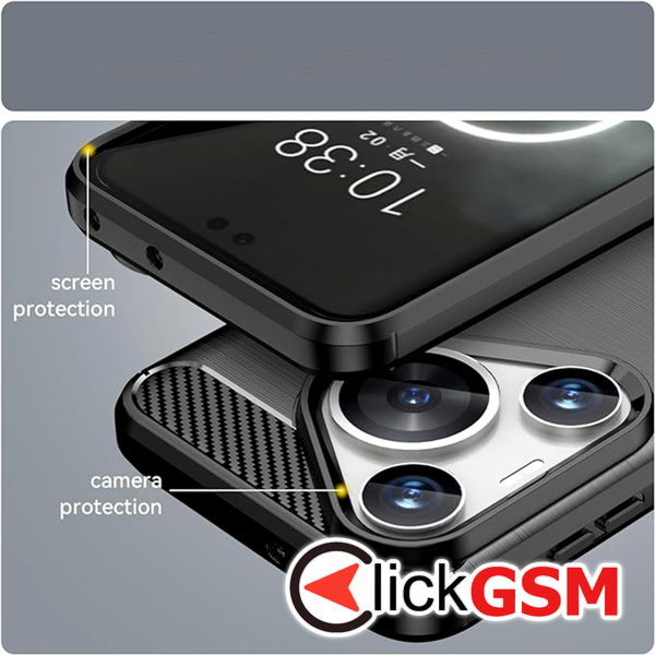 Techsuit - Carbon Silicone - Huawei Pura 70 - Black