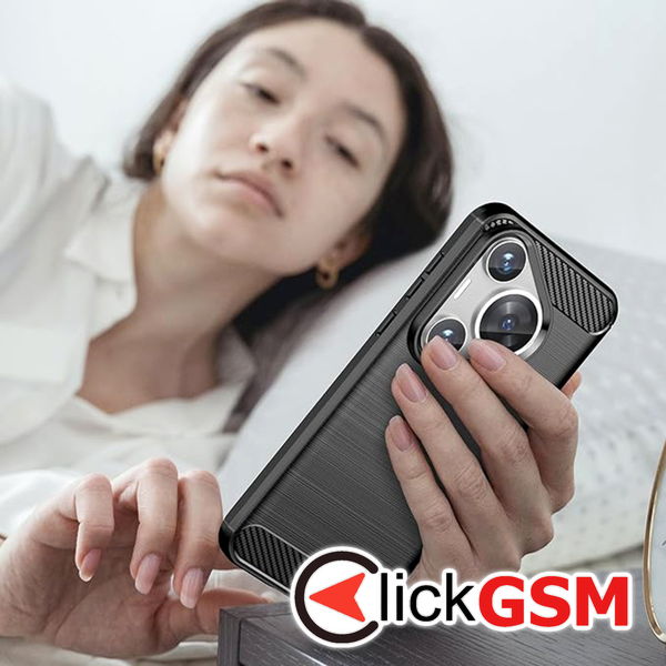 Techsuit - Carbon Silicone - Huawei Pura 70 Pro - Black