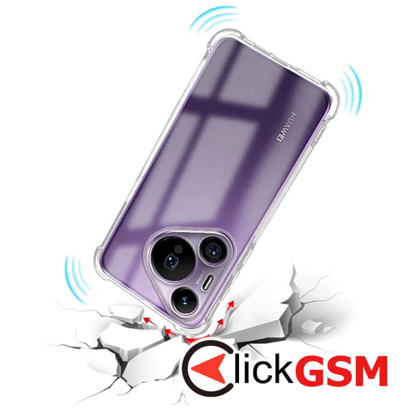Techsuit - Shockproof Clear Silicone - Huawei Pura 70 Pro - Clear
