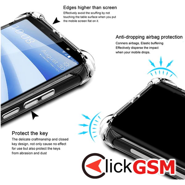 Techsuit - Shockproof Clear Silicone - Huawei Pura 70 Pro - Clear