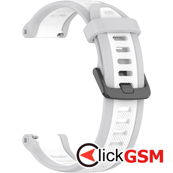 Techsuit - Watchband 18mm (W053) - Huawei Watch GT 4 (41mm)/W1/Honor Watch S1/Garmin Venu 2S/Vivoactive 4S - White