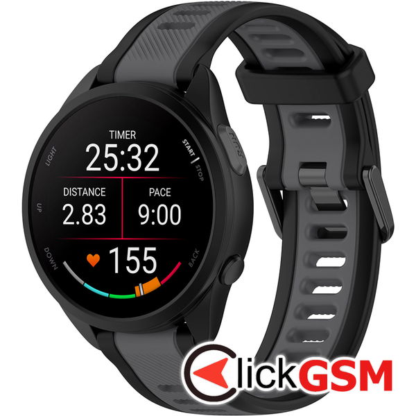 Techsuit - Watchband 18mm (W053) - Huawei Watch GT 4 (41mm)/W1/Honor Watch S1/Garmin Venu 2S/Vivoactive 4S - Gray