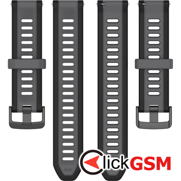 Techsuit - Watchband 18mm (W053) - Huawei Watch GT 4 (41mm)/W1/Honor Watch S1/Garmin Venu 2S/Vivoactive 4S - Gray