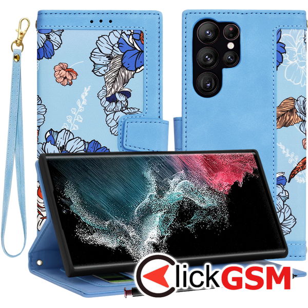 Techsuit - FlipCraft - Samsung Galaxy S22 Ultra 5G - Vibrant Blue