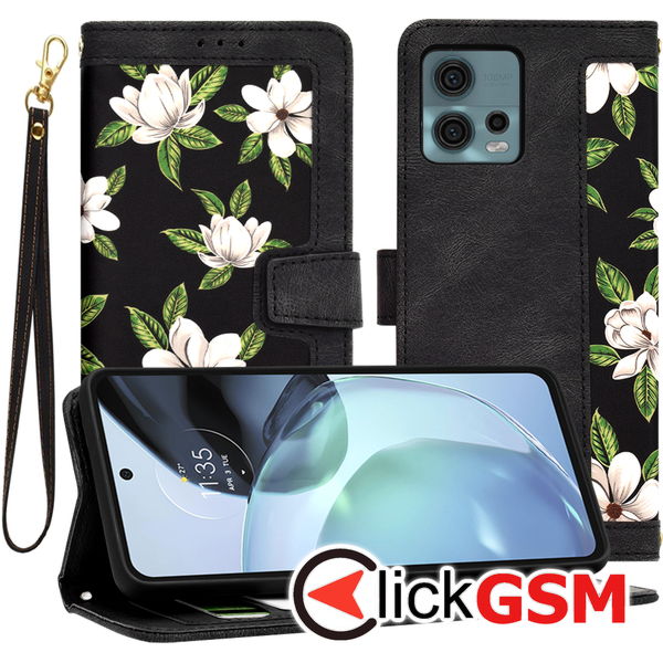 Techsuit - FlipCraft - Motorola Moto G72 - Flowers of the Dawn