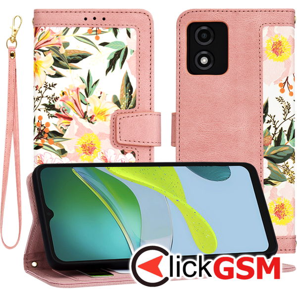 Techsuit - FlipCraft - Motorola Moto E13 - Sweetheart Pink
