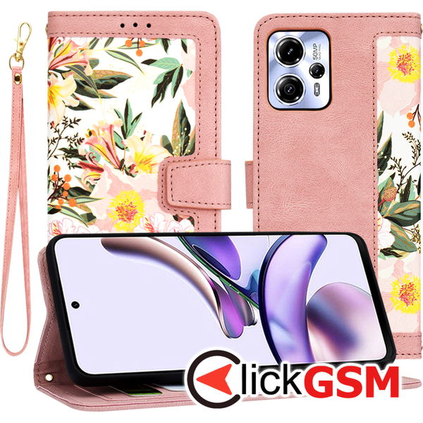 Techsuit - FlipCraft - Motorola Moto G13 / G23 / G53 - Sweetheart Pink