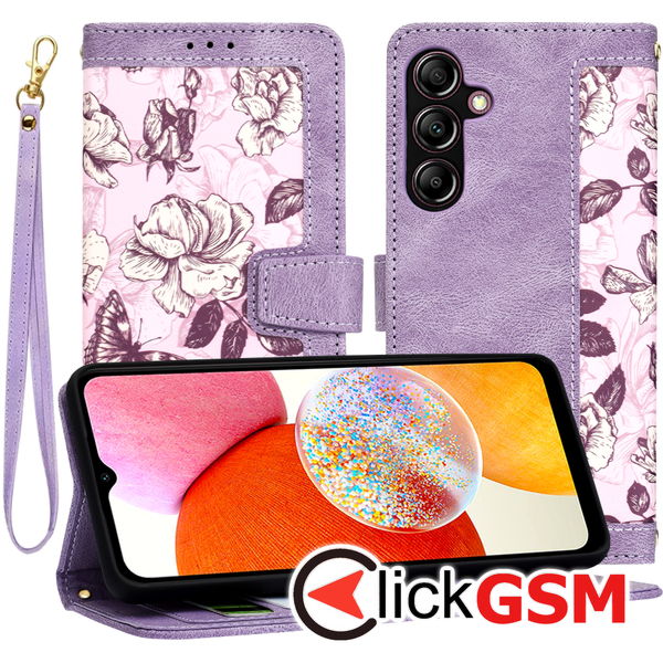 Techsuit - FlipCraft - Samsung Galaxy A14 4G / A14 5G - Mysterious Purple