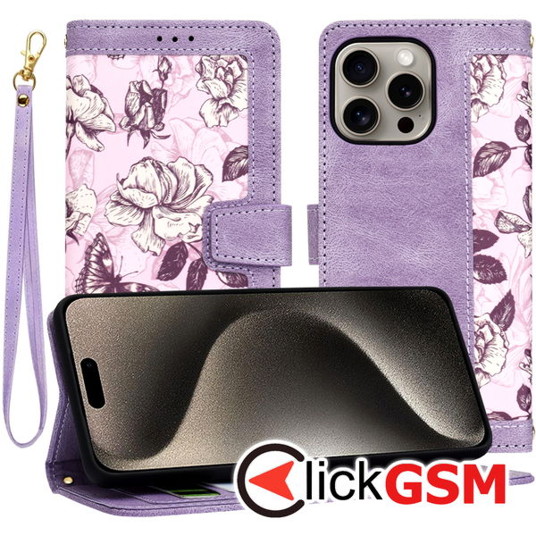 Techsuit - FlipCraft - iPhone 15 Pro Max - Mysterious Purple