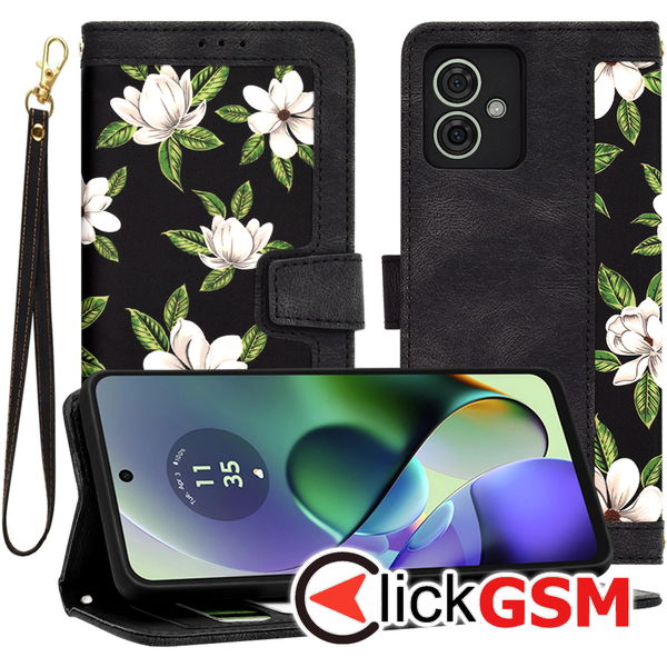 Techsuit - FlipCraft - Motorola Moto G54 - Flowers of the Dawn
