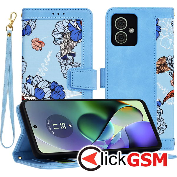 Techsuit - FlipCraft - Motorola Moto G54 - Vibrant Blue