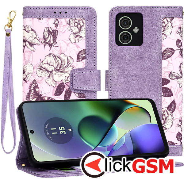 Techsuit - FlipCraft - Motorola Moto G54 - Mysterious Purple