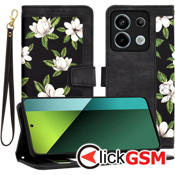 Techsuit - FlipCraft - Xiaomi Redmi Note 13 Pro 5G / Poco X6 - Flowers of the Dawn