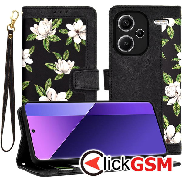 Techsuit - FlipCraft - Xiaomi Redmi Note 13 Pro+ 5G - Flowers of the Dawn