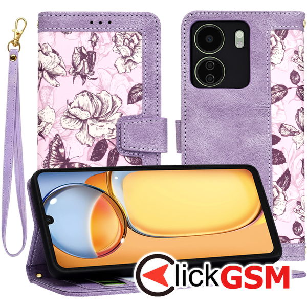 Techsuit - FlipCraft - Xiaomi Redmi 13C 4G / Poco C65 - Mysterious Purple