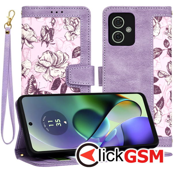 Techsuit - FlipCraft - Motorola Moto G54 Power Edition / G64 - Mysterious Purple
