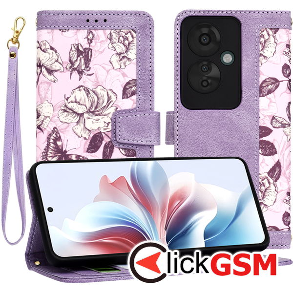 Techsuit - FlipCraft - Oppo Reno11 F - Mysterious Purple