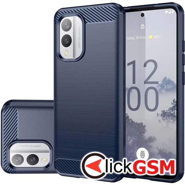 Techsuit - Carbon Silicone - Nokia X30 - Blue