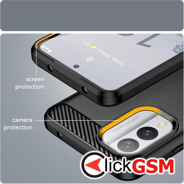 Techsuit - Carbon Silicone - Nokia X30 - Blue