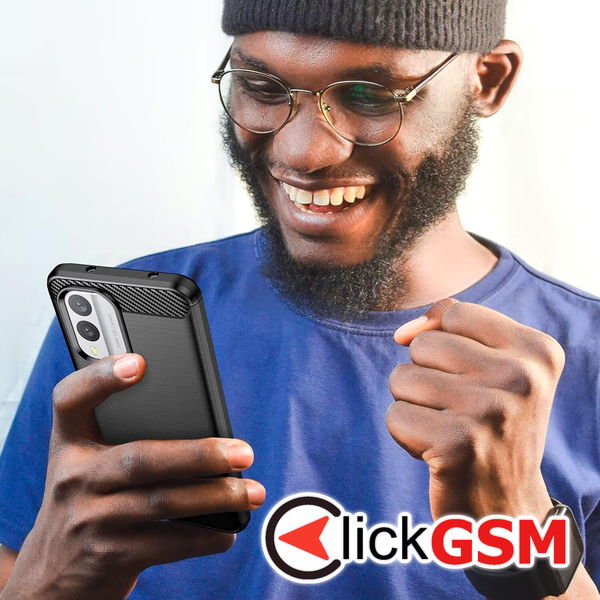 Techsuit - Carbon Silicone - Nokia X30 - Blue