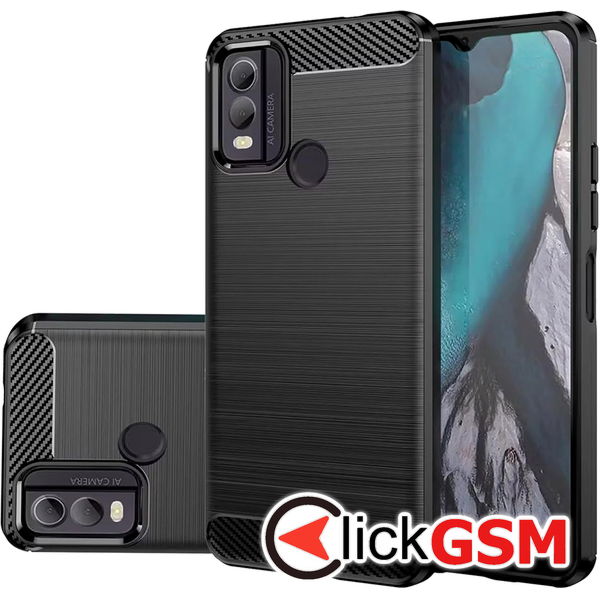 Techsuit - Carbon Silicone - Nokia C22 - Black