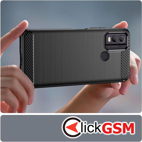 Techsuit - Carbon Silicone - Nokia C22 - Black