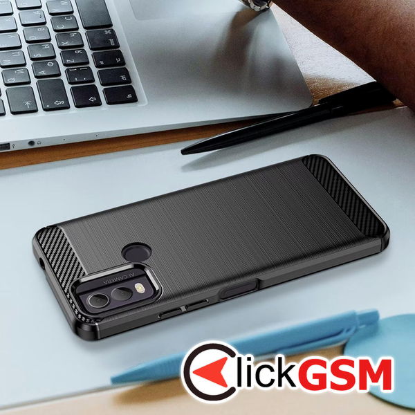 Techsuit - Carbon Silicone - Nokia C22 - Black