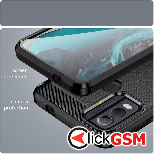 Techsuit - Carbon Silicone - Nokia C22 - Blue