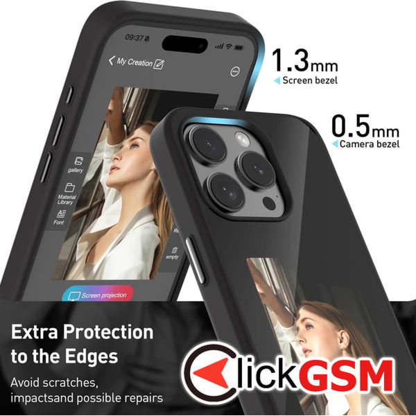 Techsuit - SmartScreen NFC - iPhone 15 Pro Max - Black