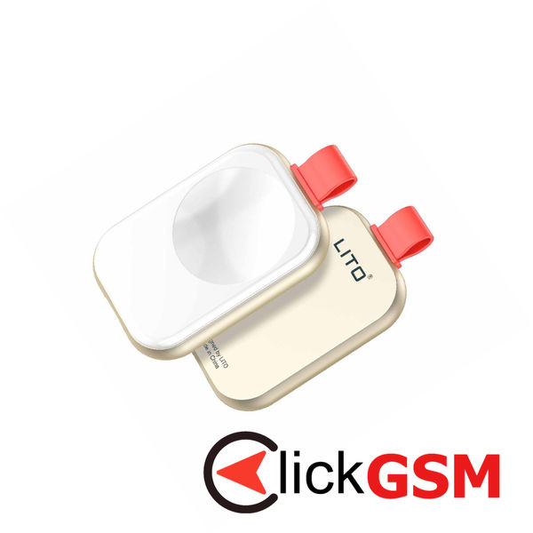 Lito - Magnetic Wireless Charger (LC03) - for Apple Watch, with Keyring, Charge On the Go, 3.5W, 1A - White