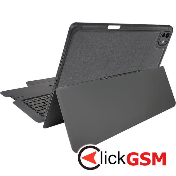 Techsuit - KeyTab Pro + Screen Protector (with RGB Wireless Keyboard/Stylus Pen Holder) - iPad Pro 13 (2024) - Black