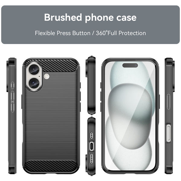 Techsuit - Carbon Silicone - iPhone 16 Plus - Black