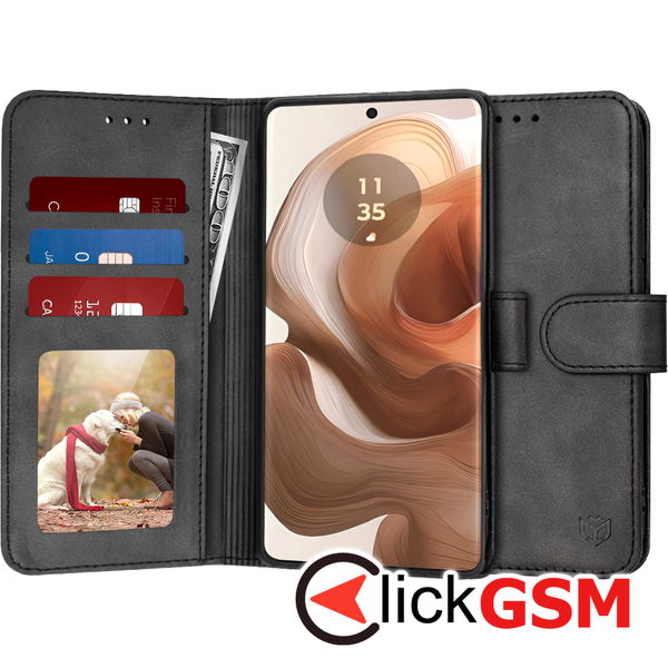 Techsuit - Diary Book - Motorola Edge 50 Ultra - Black