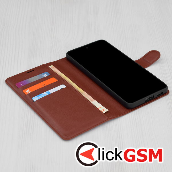 Techsuit - Leather Folio - Motorola Moto G54 Power Edition / G64 - Brown