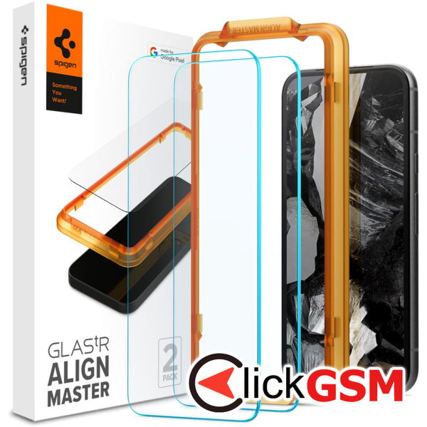 Spigen - Glas.tR Align Master (2 pack) - Google Pixel 8a - Clear