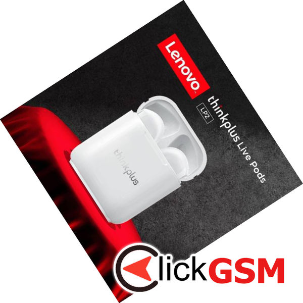 Lenovo - Wireless Earbuds ThinkPlus LivePods (LP2) - Bluetooth 5.1, Noise Cancelling, Waterfproof - White