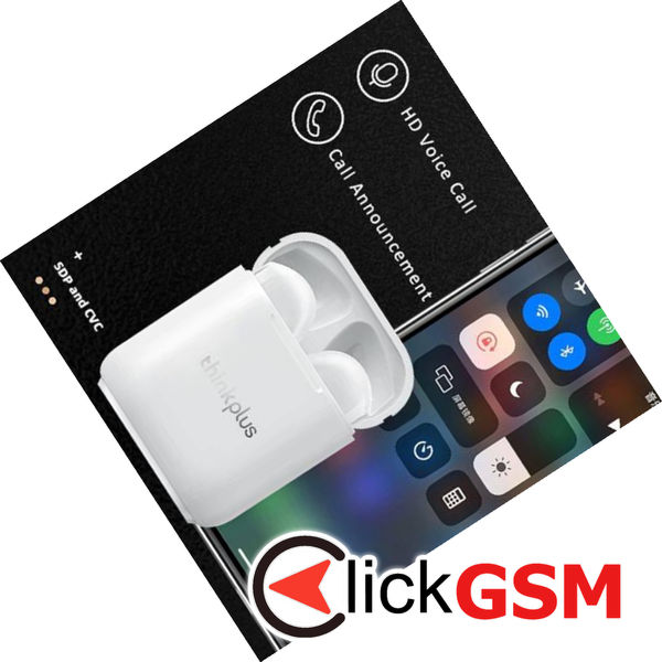 Lenovo - Wireless Earbuds ThinkPlus LivePods (LP2) - Bluetooth 5.1, Noise Cancelling, Waterfproof - White