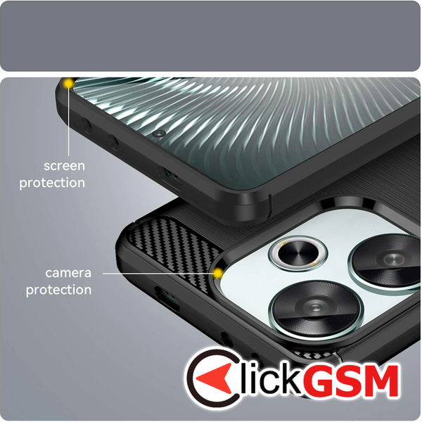 Techsuit - Carbon Silicone - Xiaomi Poco F6 - Black