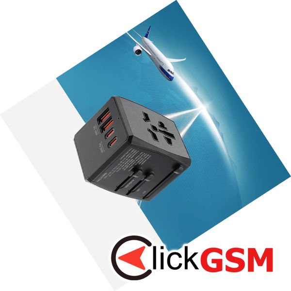 Techsuit - Travel Adapter (HHT904) - PD20W, 2 x USB, 2 xType-C, EU, UK, AUS, US - White