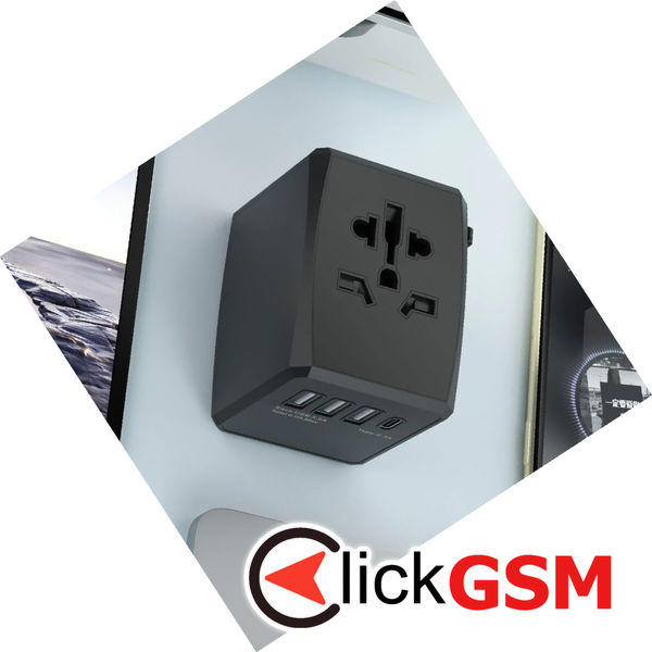 Techsuit - Travel Adapter (HHT904) - PD30W, 3 x USB, Type-C, EU, UK, AUS, US - White