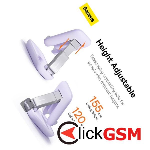 Baseus - Desk Holder Seashell Series (B10551501511-00) - with Make-up Mirror, Foldable, Height Adjustable - Nebula Purple