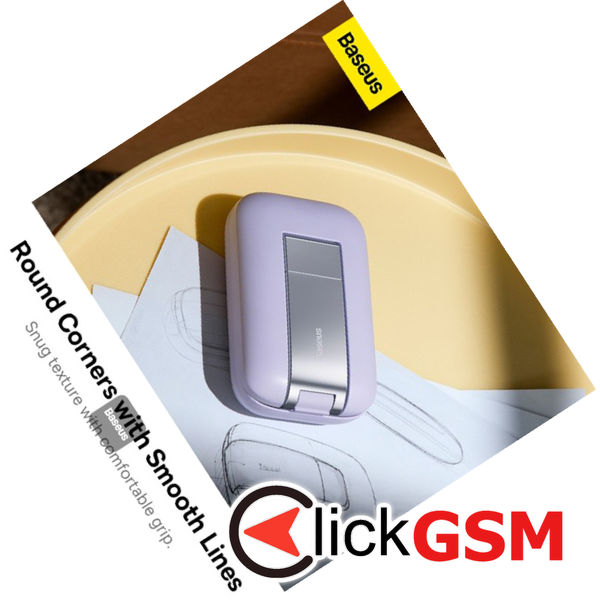 Baseus - Desk Holder Seashell Series (B10551501511-00) - with Make-up Mirror, Foldable, Height Adjustable - Nebula Purple