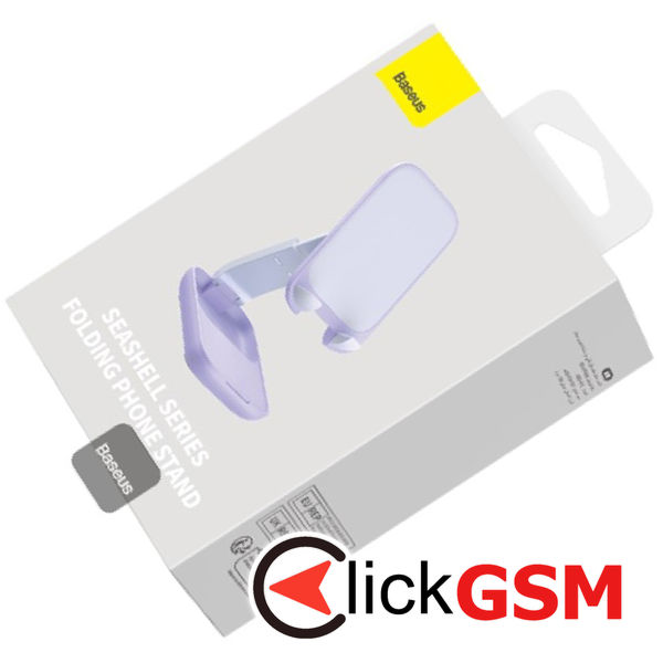 Baseus - Desk Holder Seashell Series (B10551501511-00) - with Make-up Mirror, Foldable, Height Adjustable - Nebula Purple